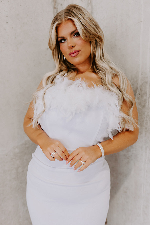 Cue The Lights Feather Dress Curves-Beginning Fashion