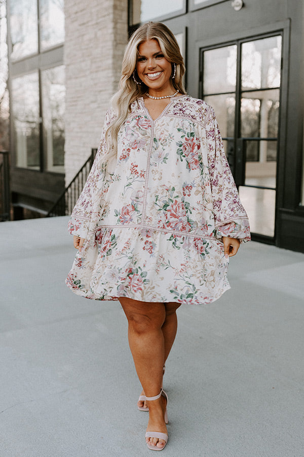 Better Be Brunch Shift Dress in Cream Curves-Beginning Fashion