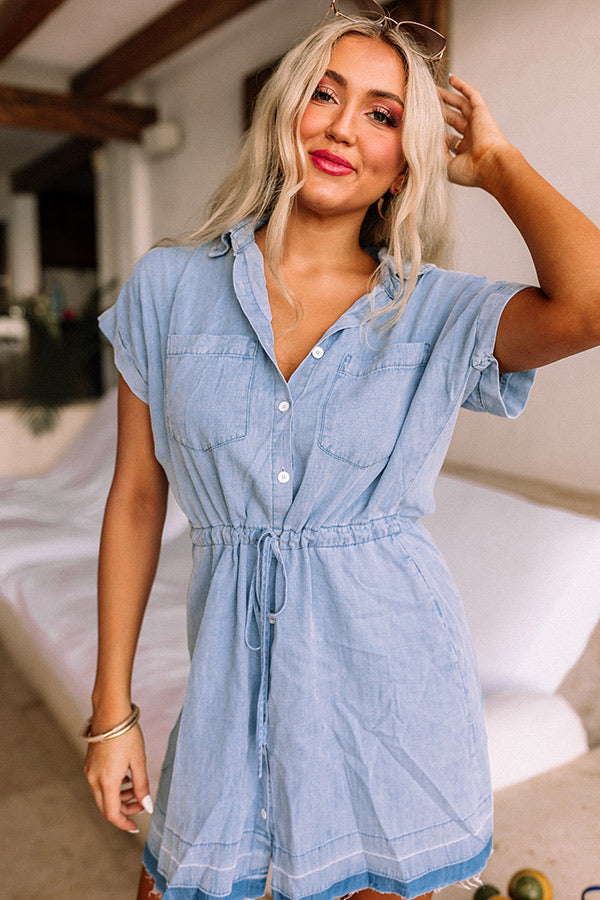 Bali Beach Party Chambray Dress-Beginning Fashion