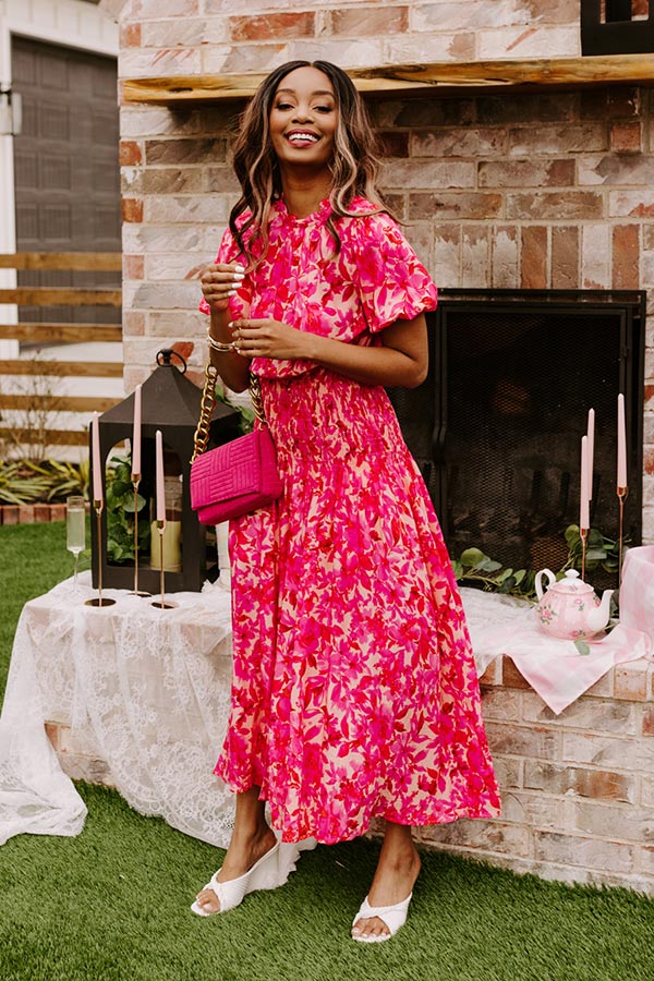 Barcelona Nights Midi In Fuchsia-Beginning Fashion