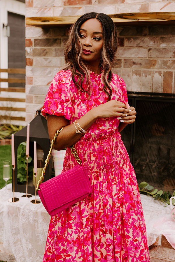 Barcelona Nights Midi In Fuchsia-Beginning Fashion