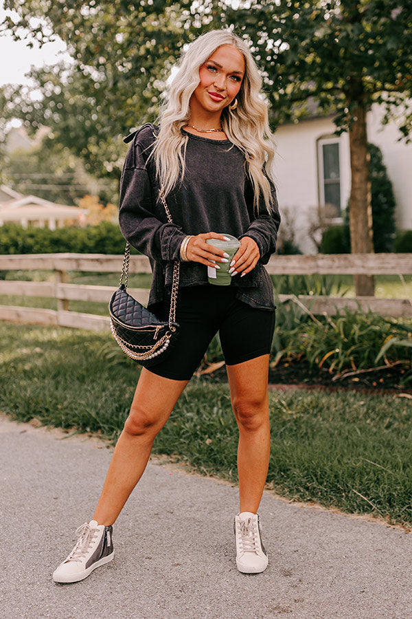 Favorite Adventure Butter Soft Biker Shorts In Black-Beginning Fashion
