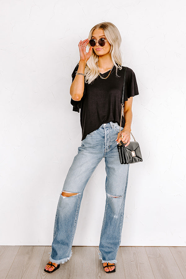 Full Ride Shift Tee In Black-Beginning Fashion