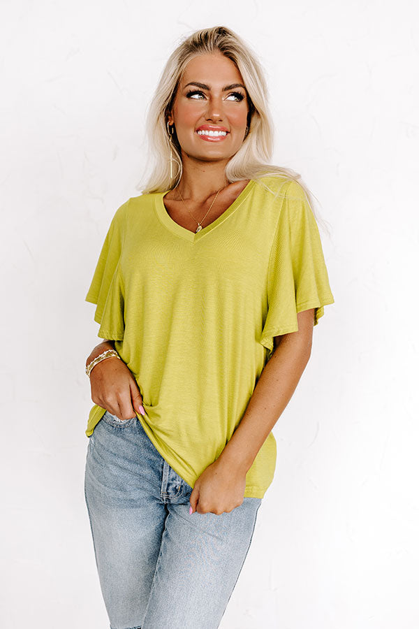 Full Ride Shift Tee In Lime-Beginning Fashion
