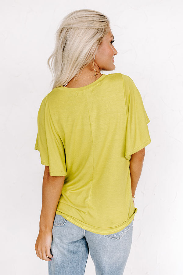 Full Ride Shift Tee In Lime-Beginning Fashion