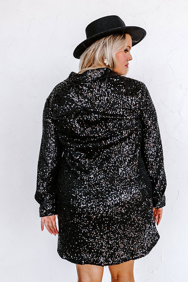 Center Stage Sweetheart Sequin Dress in Black Curves-Beginning Fashion