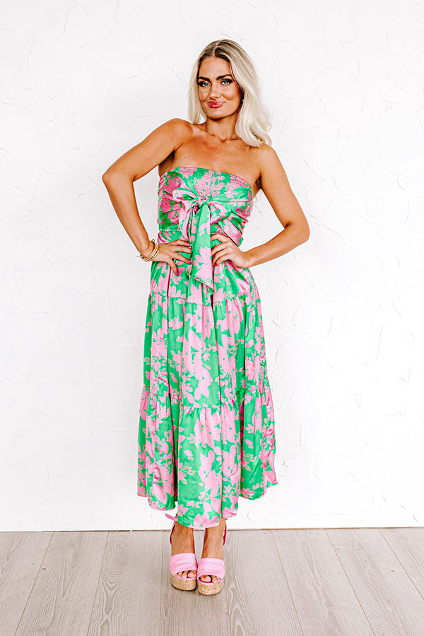 Beachfront Bliss Satin Midi-Beginning Fashion