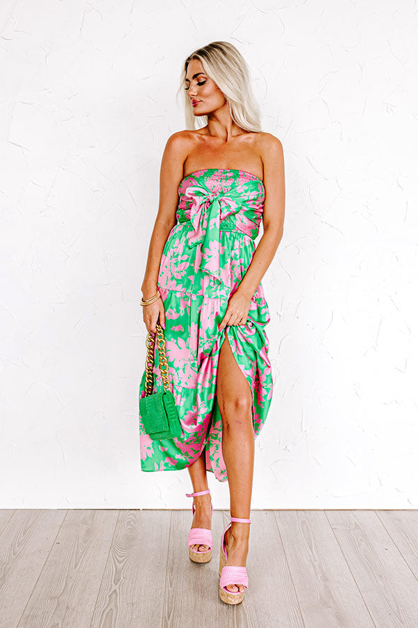 Beachfront Bliss Satin Midi-Beginning Fashion