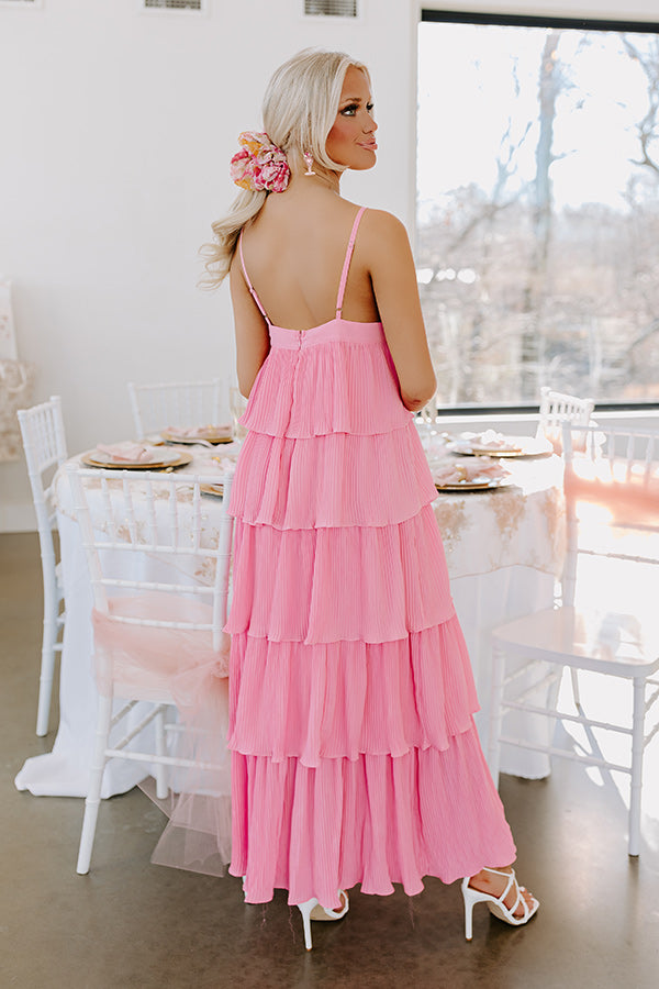 Dreamy Mood Pleated Midi In Pink-Beginning Fashion