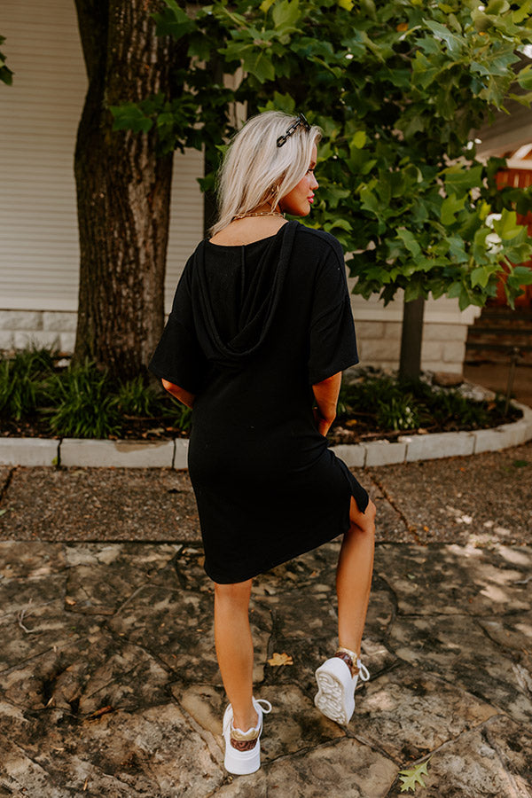 Calm And Centered Shift Dress In Black-Beginning Fashion