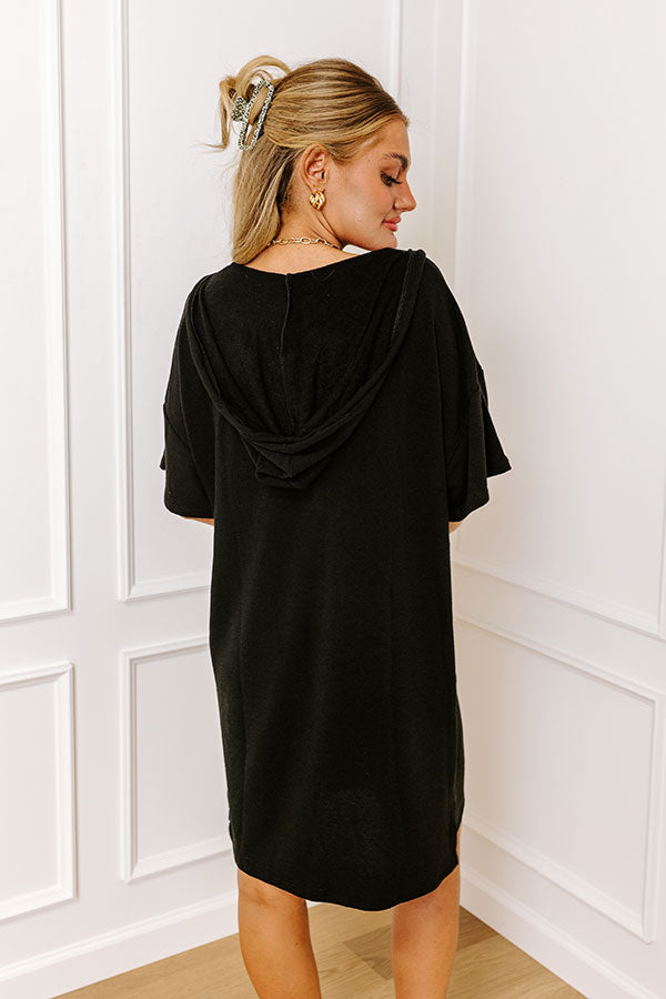 Calm And Centered Shift Dress In Black-Beginning Fashion