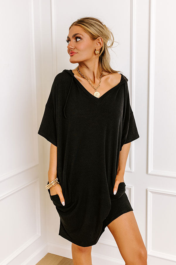 Calm And Centered Shift Dress In Black-Beginning Fashion