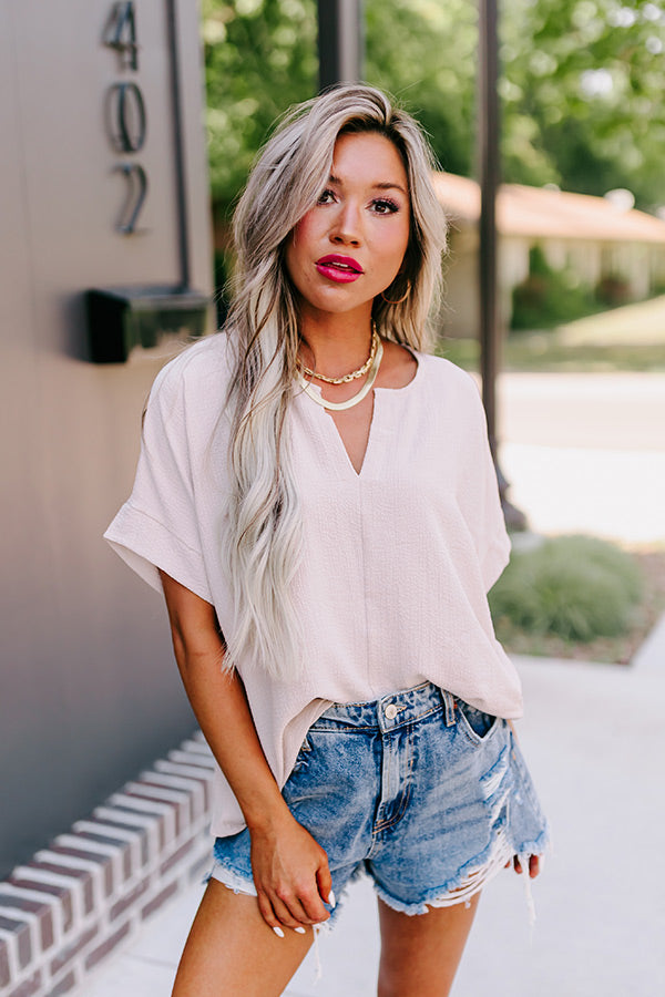 Blissful Blessings Shift Top In Birch-Beginning Fashion