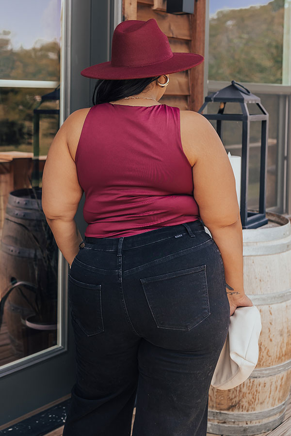 Big Goals Bodysuit In Maroon Curves-Beginning Fashion