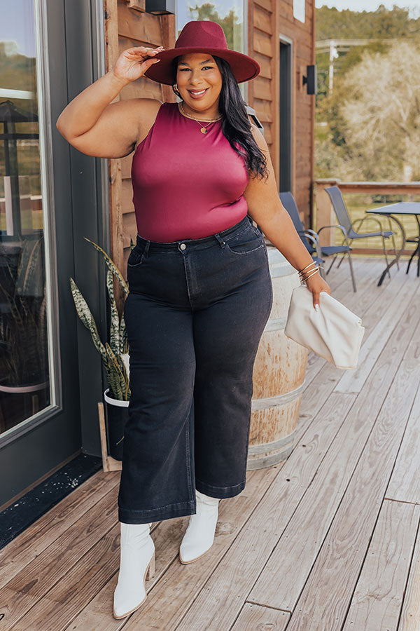 Big Goals Bodysuit In Maroon Curves-Beginning Fashion