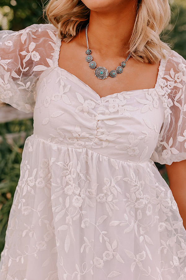 Endearing Romance Embroidered Mini Dress In Cream-Beginning Fashion