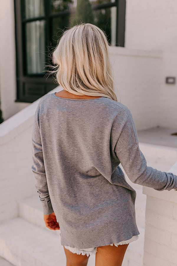 Fall Latte Shift Sweater in Grey-Beginning Fashion