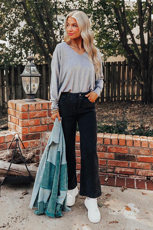 Fall Latte Shift Sweater in Grey-Beginning Fashion