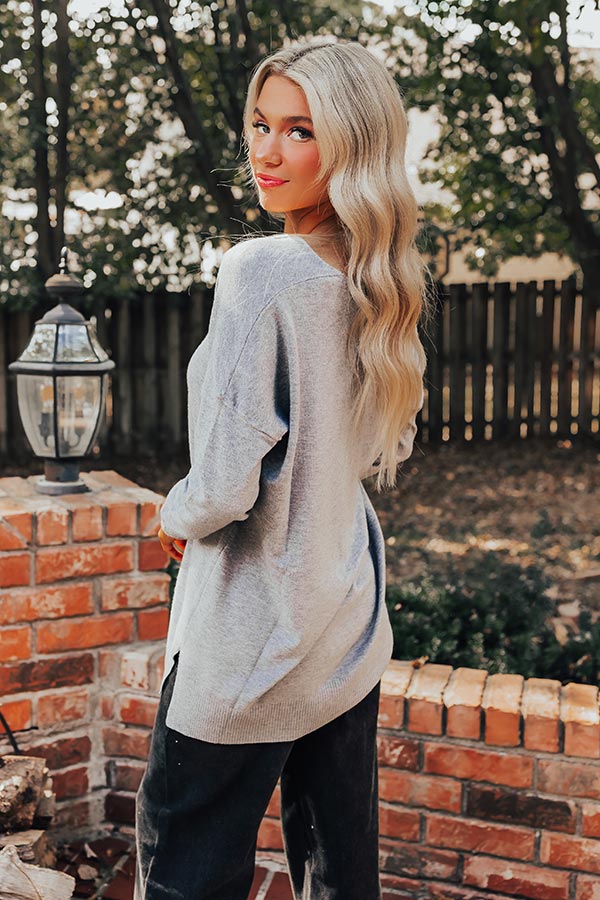 Fall Latte Shift Sweater in Grey-Beginning Fashion