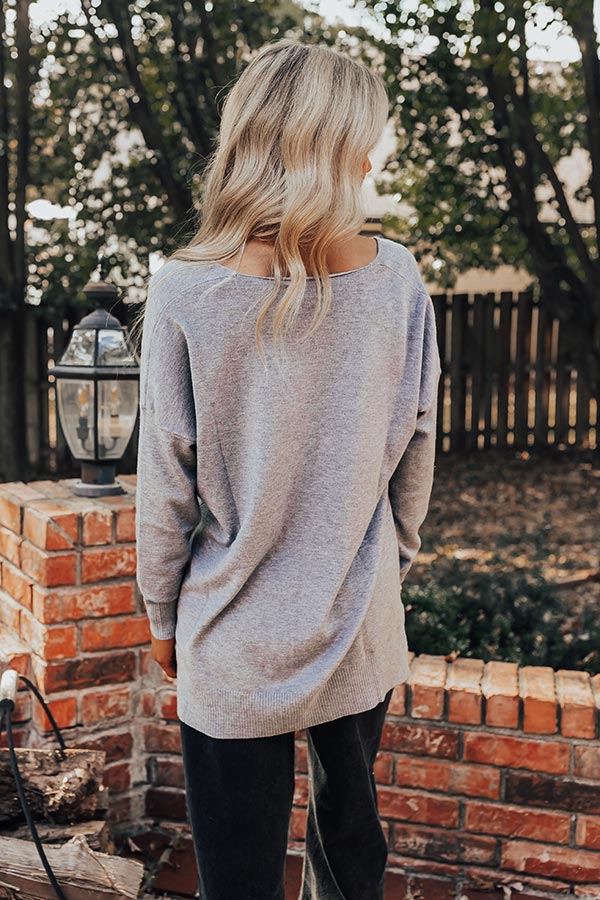 Fall Latte Shift Sweater in Grey-Beginning Fashion