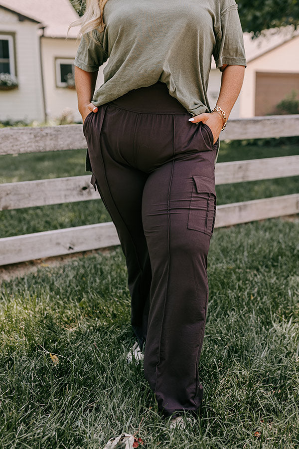 Go The Extra Mile High Waist Butter Soft Pants In Espresso Curves-Beginning Fashion