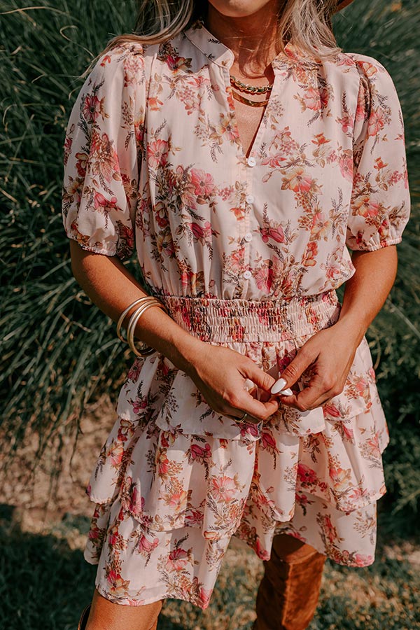 Feel The Romance Floral Mini Dress-Beginning Fashion
