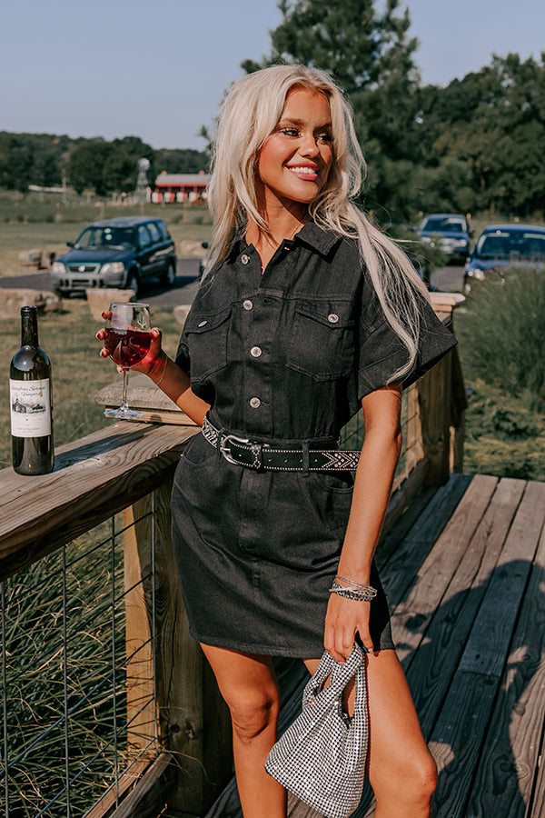 Bring On The Weekend Denim Dress In Black-Beginning Fashion