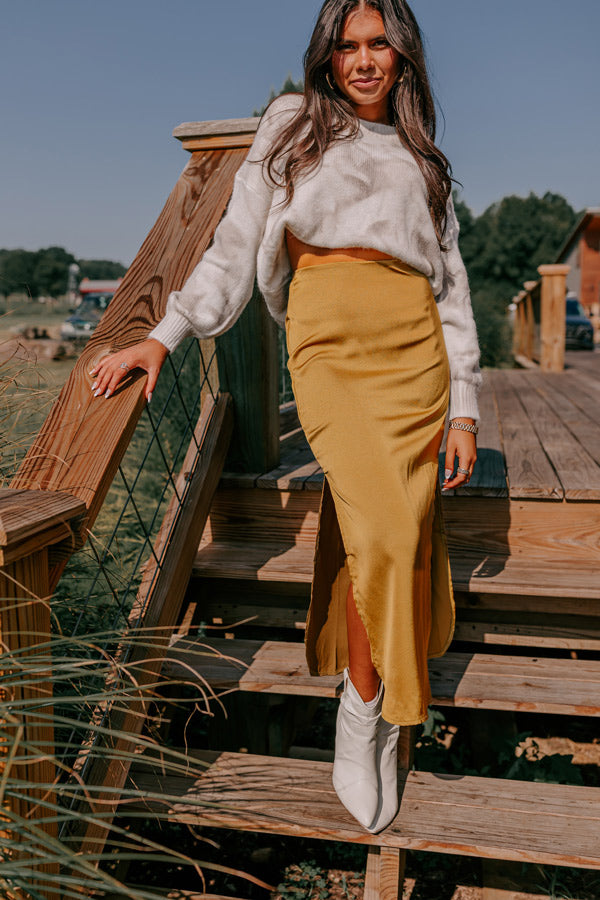 Balcony Brunch Satin Skirt-Beginning Fashion