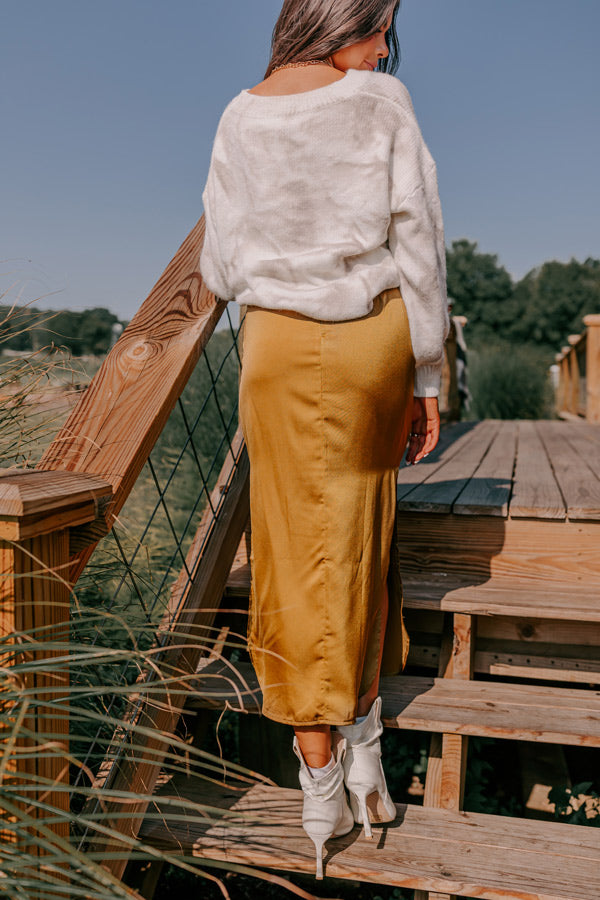 Balcony Brunch Satin Skirt-Beginning Fashion