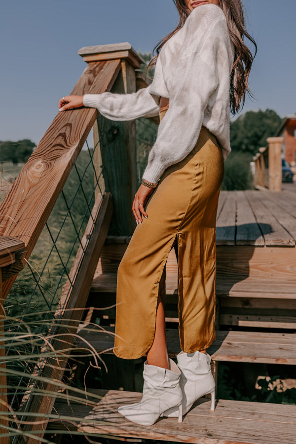 Balcony Brunch Satin Skirt-Beginning Fashion