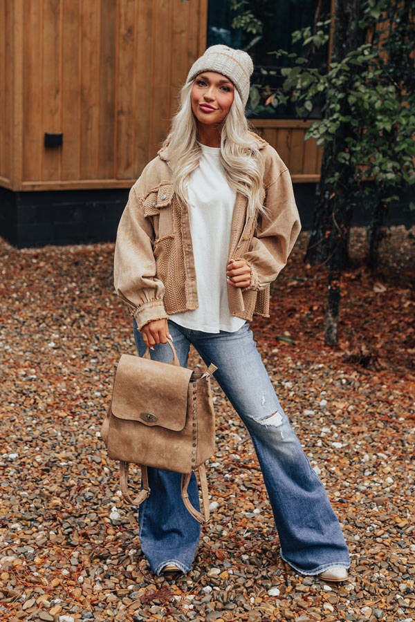 Fall Leaves Denim Jacket-Beginning Fashion