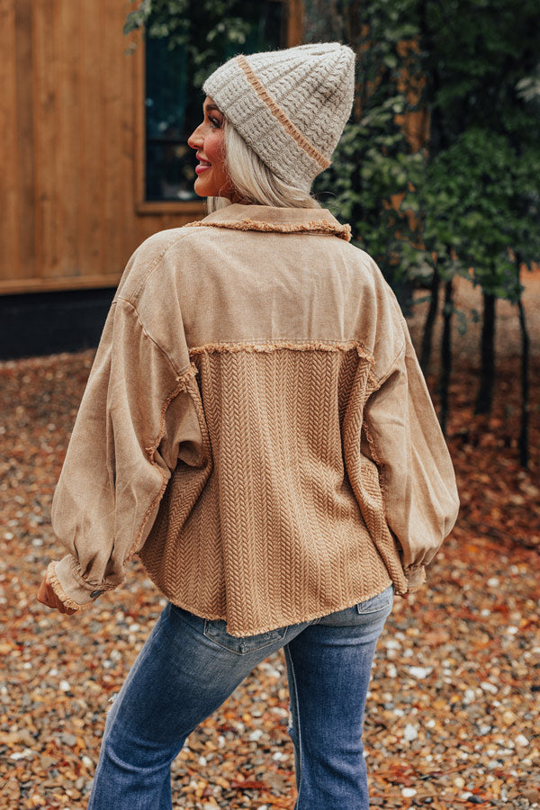 Fall Leaves Denim Jacket-Beginning Fashion