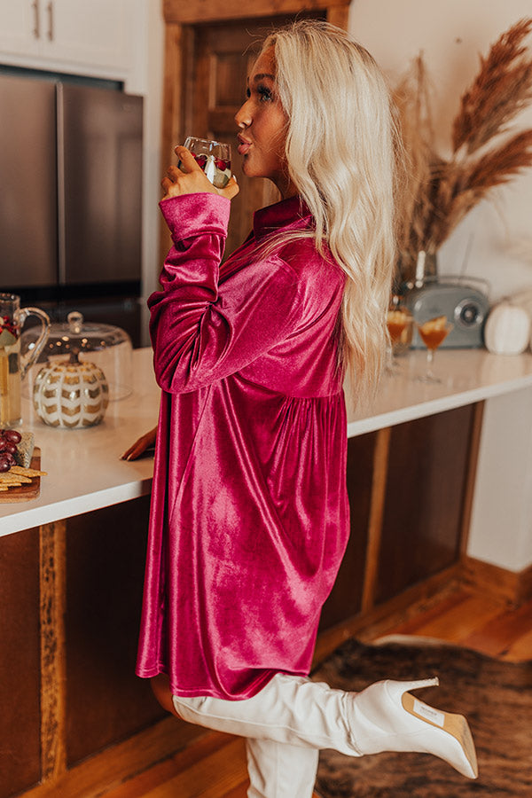 Festival Feels Velvet Mini Dress in Sangria-Beginning Fashion