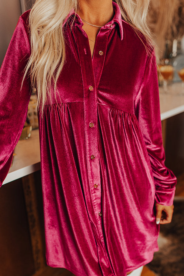 Festival Feels Velvet Mini Dress in Sangria-Beginning Fashion