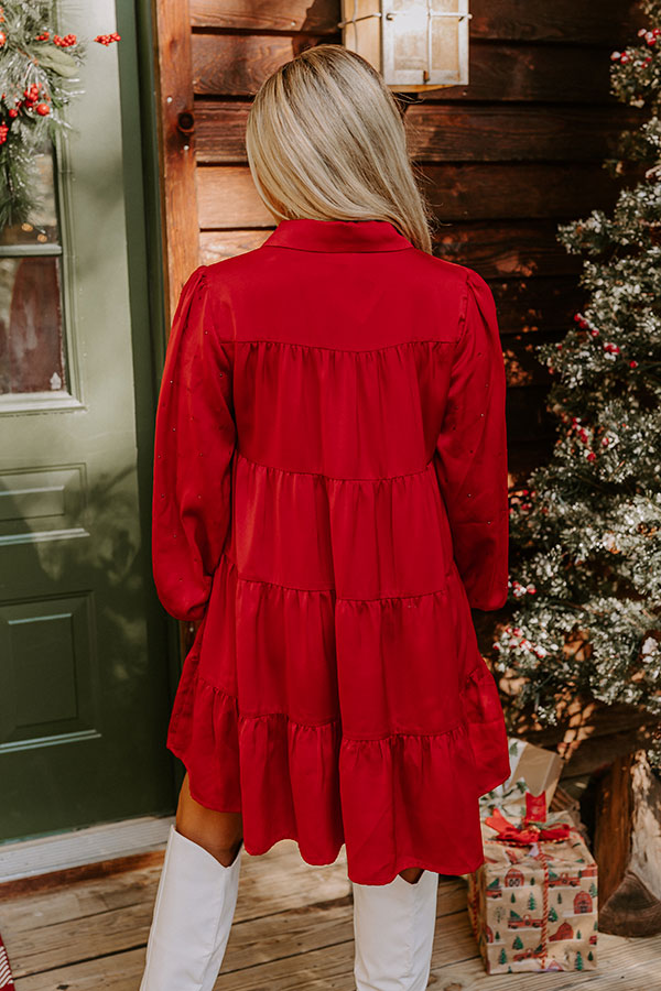 Bring The Sparkle Satin Mini Dress in Wine-Beginning Fashion