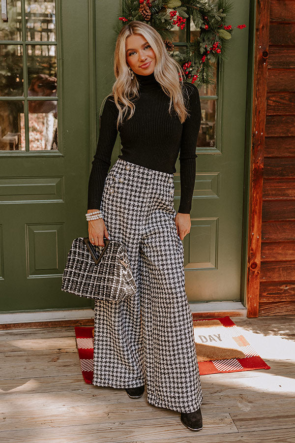 Comfy Glam High Waist Tweed Pants-Beginning Fashion