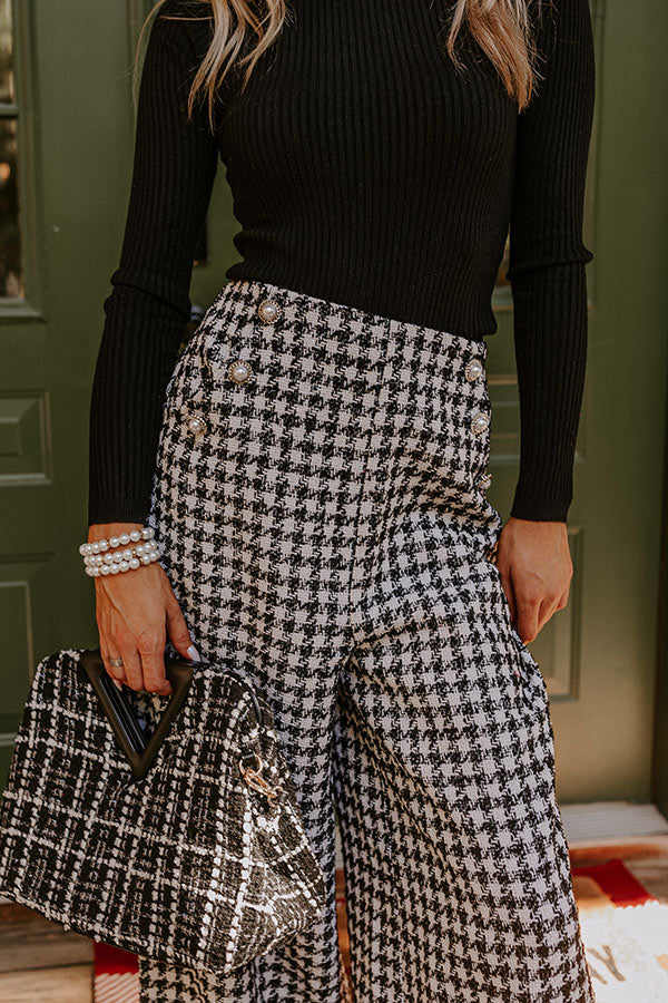 Comfy Glam High Waist Tweed Pants-Beginning Fashion