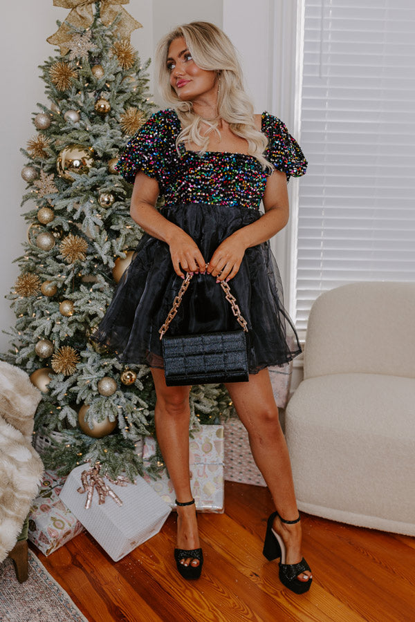 Cocktail Hour Organza Mini Dress-Beginning Fashion