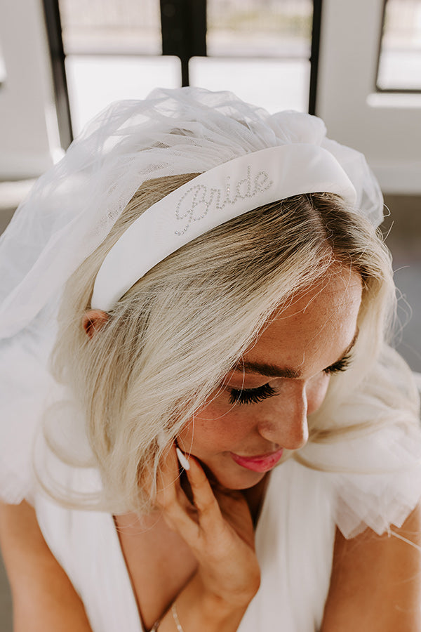 Bride Embellished Veil Headband-Beginning Fashion