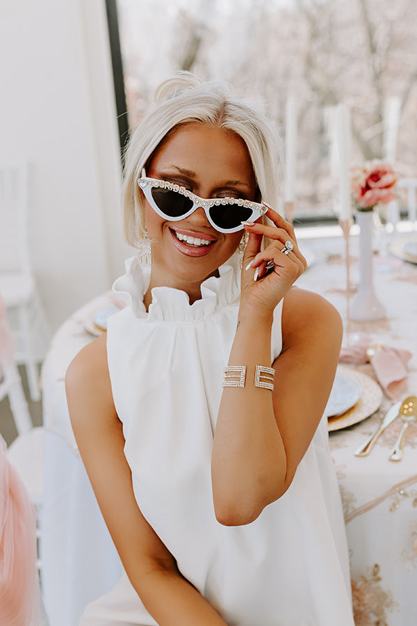 Bride To Be Embellished Cat Eye Sunglasses-Beginning Fashion