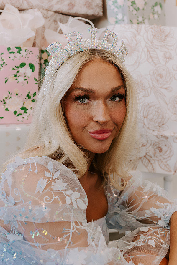 Bride Pearl Embellished Headband-Beginning Fashion