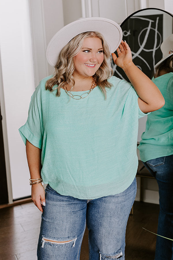 Grateful Life Shift Top In Mint Curves-Beginning Fashion