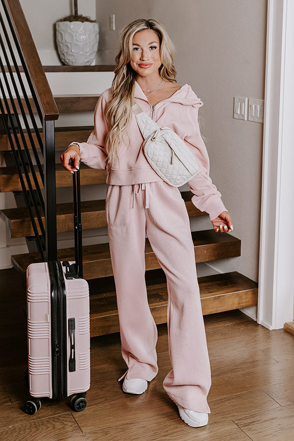 Coffee Run Cutie Straight Leg Pants in Pink-Beginning Fashion