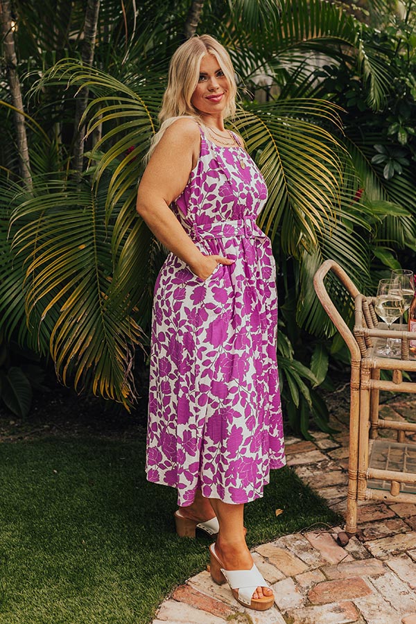 Garden Affair Floral Midi Dress Curves-Beginning Fashion
