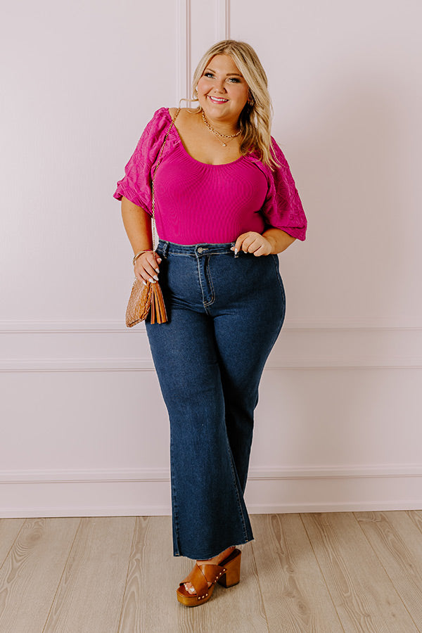 Flirtatious Outing Bodysuit In Berry Curves-Beginning Fashion
