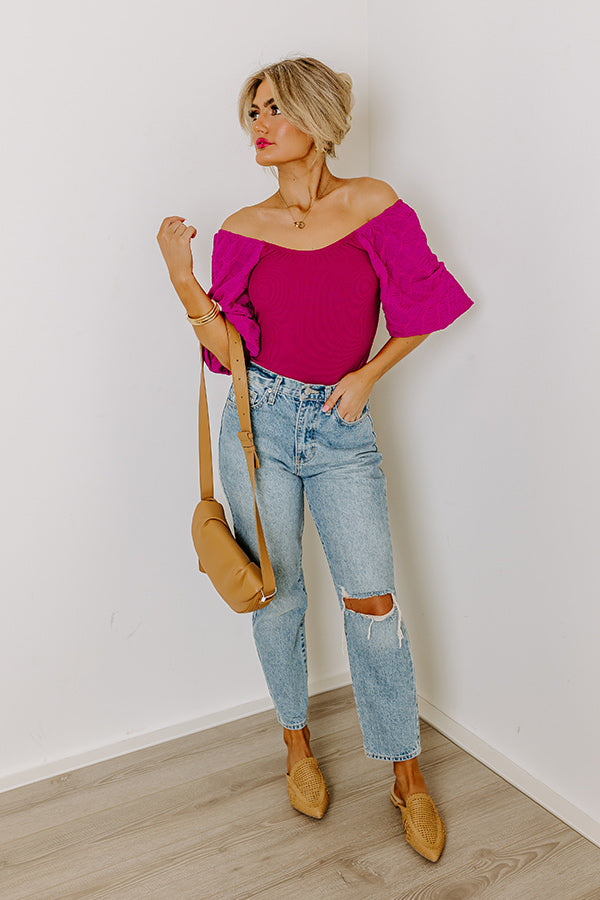 Flirtatious Outing Bodysuit In Berry-Beginning Fashion