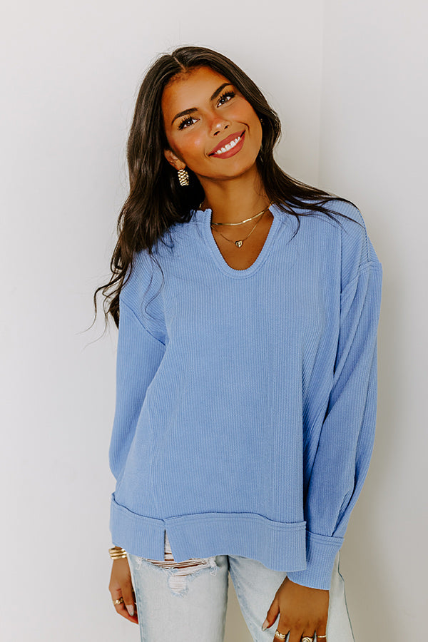 Boardwalk Babe Shift Top in Sky Blue-Beginning Fashion