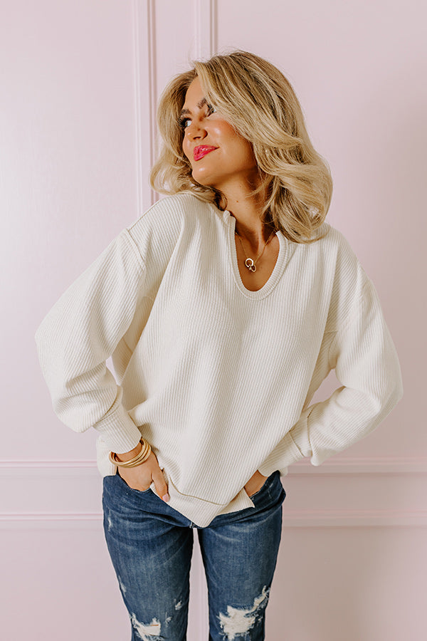Boardwalk Babe Shift Top in Cream-Beginning Fashion