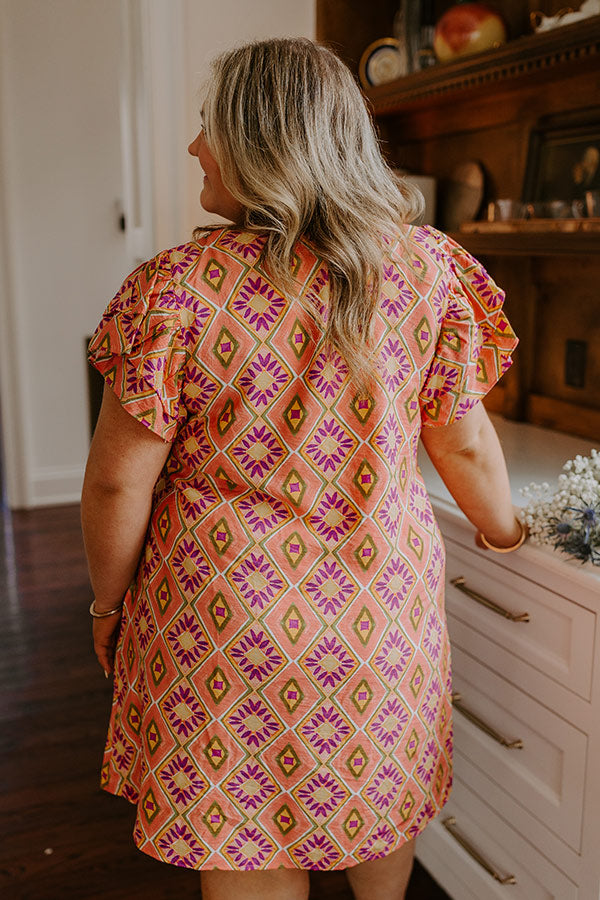 Dinner In Cabo Mini Dress in Peach-Beginning Fashion