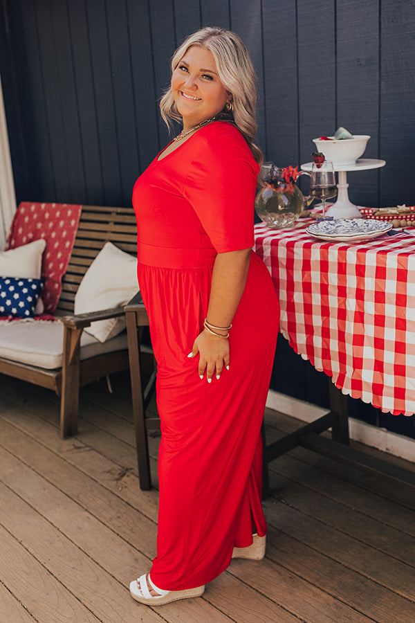 Backyard BBQ Jumpsuit Curves-Beginning Fashion